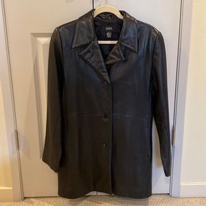 Coats | Alfani Leather Trench Coat 